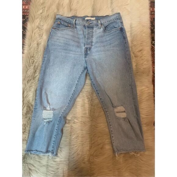 Levi's Wedgie Destructed Straight Jeans Size 32 - Picture 4 of 8